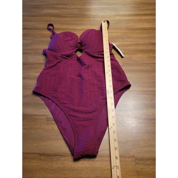 Victoria’s Secret Twist Push-Up One-Piece Swimsuit L Maroon – NWT - Picture 10 of 15
